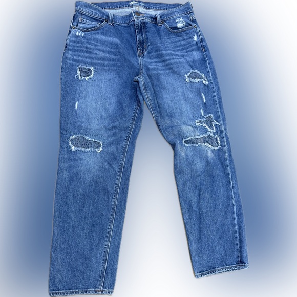 Old Navy Denim - Old Navy Blue Distressed Boyfriend Jeans